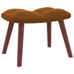 Chaise à bascule avec repose-pied Marron Velours – Image 6