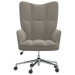 Chaise de relaxation Gris clair Velours – Image 2
