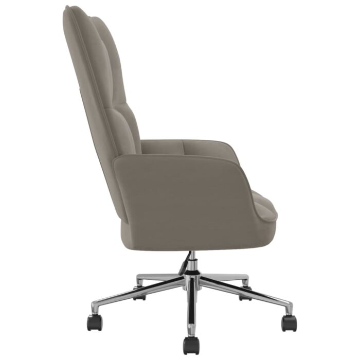 Chaise de relaxation Gris clair Velours – Image 3