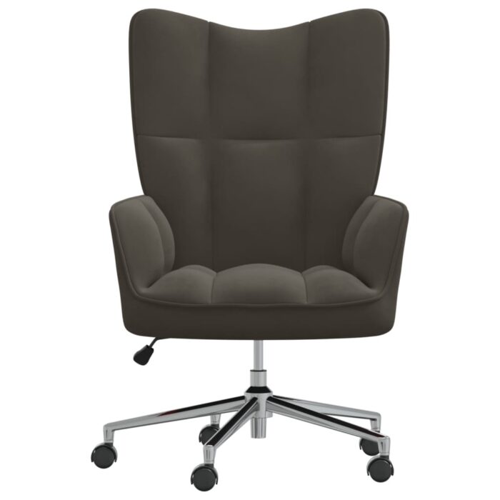 Chaise de relaxation Gris foncé Velours – Image 2