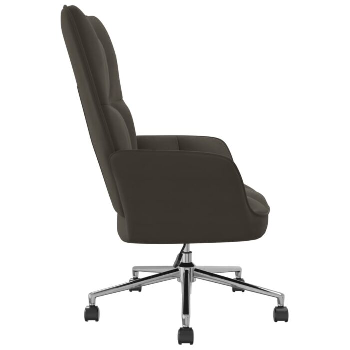Chaise de relaxation Gris foncé Velours – Image 3