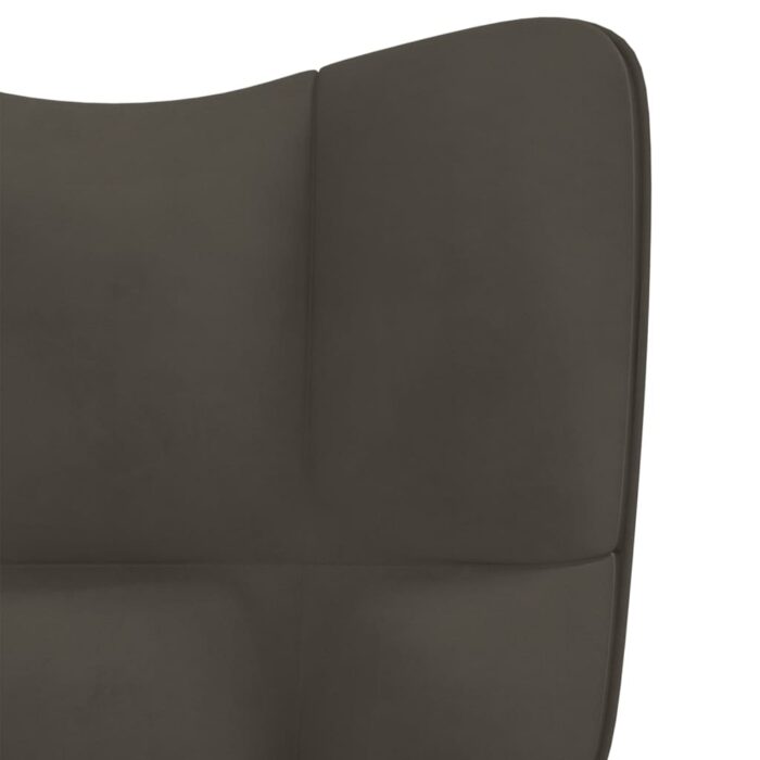 Chaise de relaxation Gris foncé Velours – Image 6