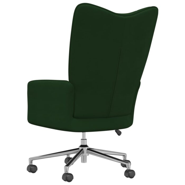 Chaise de relaxation Vert foncé Velours – Image 4