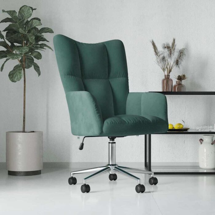 Chaise de relaxation Vert foncé Velours – Image 1