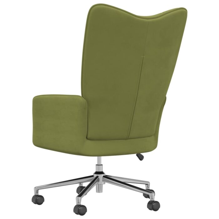 Chaise de relaxation Vert clair Velours – Image 4