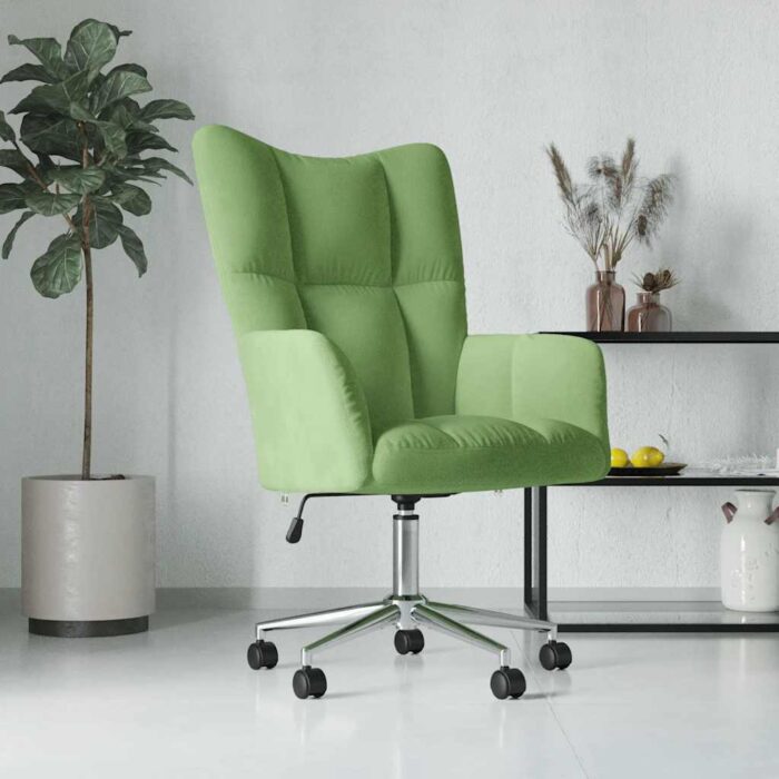 Chaise de relaxation Vert clair Velours – Image 1