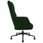Chaise de relaxation Vert foncé Velours – Image 3