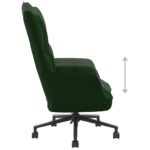 Chaise de relaxation Vert foncé Velours – Image 5