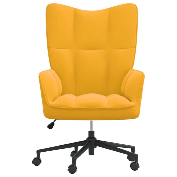 Chaise de relaxation Jaune moutarde Velours – Image 2