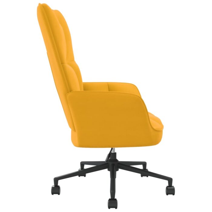 Chaise de relaxation Jaune moutarde Velours – Image 3