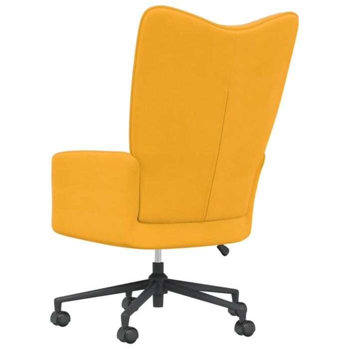 Chaise de relaxation Jaune moutarde Velours – Image 4
