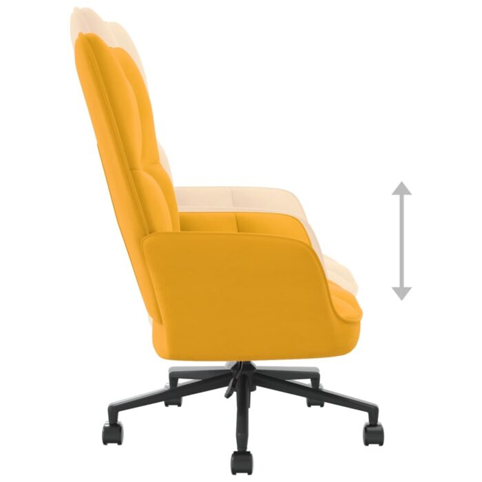 Chaise de relaxation Jaune moutarde Velours – Image 5