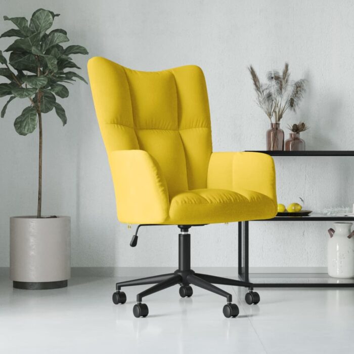 Chaise de relaxation Jaune moutarde Velours – Image 1