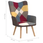 Chaise de relaxation avec repose-pied Patchwork Tissu – Image 8