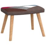 Chaise à bascule avec tabouret Patchwork Tissu – Image 5