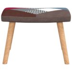 Chaise à bascule avec tabouret Patchwork Tissu – Image 6