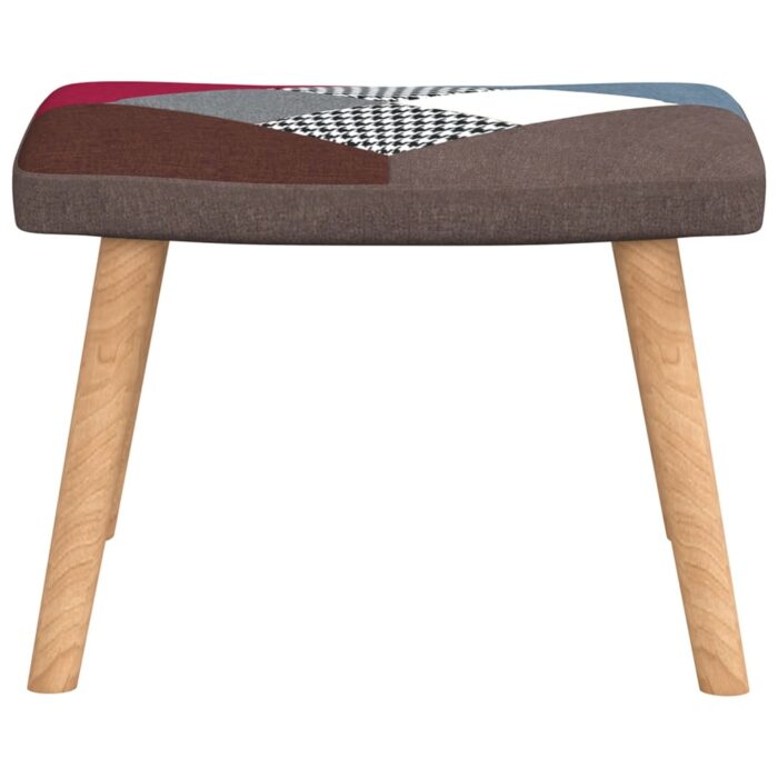 Chaise à bascule avec tabouret Patchwork Tissu – Image 6