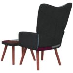 Chaise de relaxation avec repose-pied Patchwork Tissu – Image 2