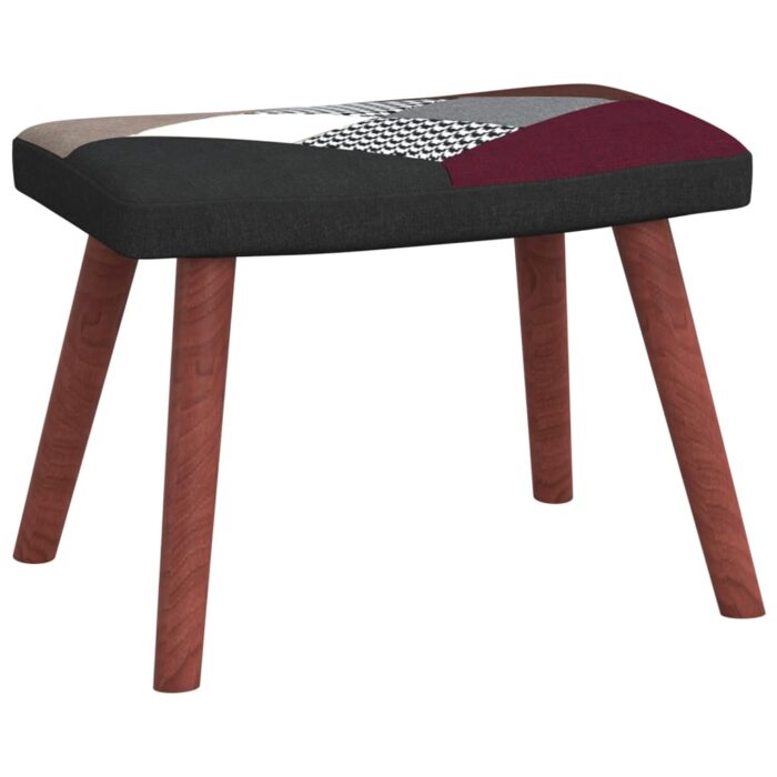 Chaise de relaxation avec repose-pied Patchwork Tissu – Image 5