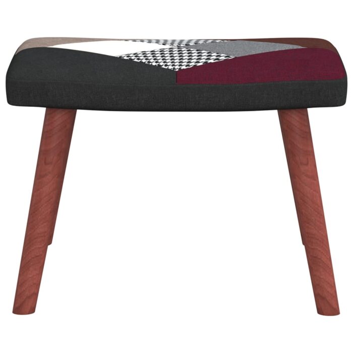 Chaise de relaxation avec repose-pied Patchwork Tissu – Image 6