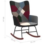 Chaise à bascule avec tabouret Patchwork Tissu – Image 8