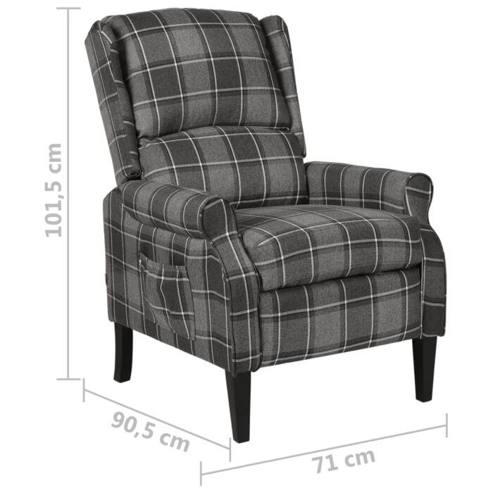 Fauteuil inclinable Gris Tissu – Image 6