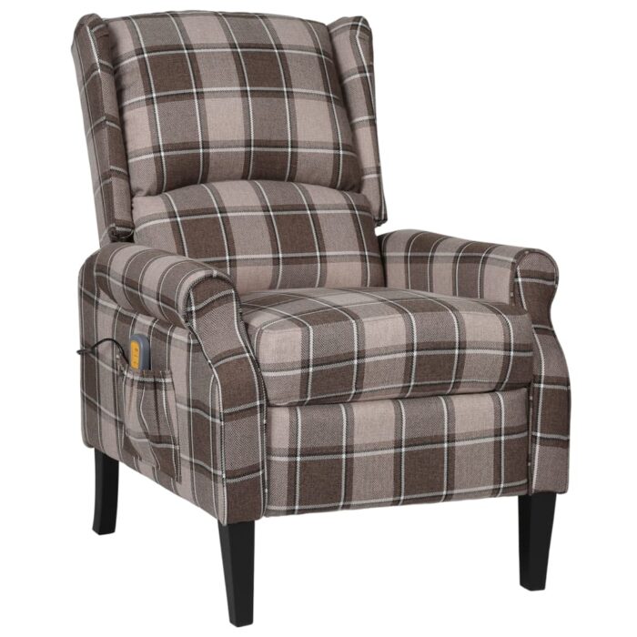 Fauteuil inclinable de massage Beige Tissu – Image 1
