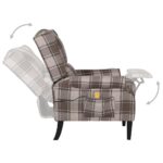 Fauteuil inclinable de massage Beige Tissu – Image 3