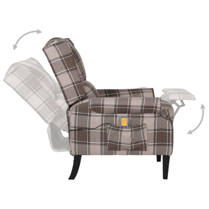 Fauteuil inclinable de massage Beige Tissu – Image 3