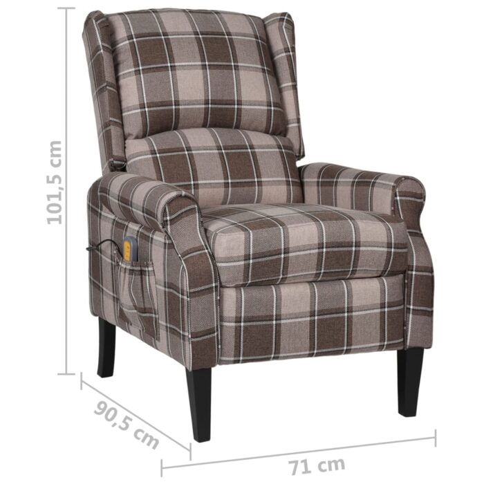 Fauteuil inclinable de massage Beige Tissu – Image 6