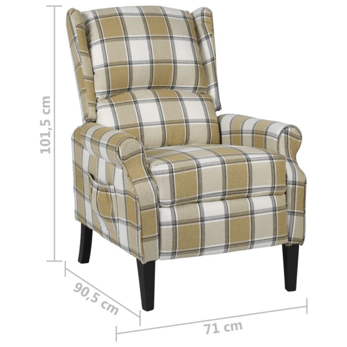 Fauteuil inclinable Vert Tissu – Image 6