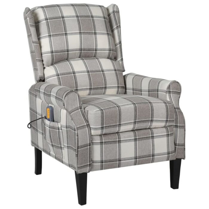 Fauteuil de massage inclinable Gris Tissu – Image 1