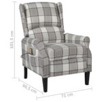 Fauteuil de massage inclinable Gris Tissu – Image 6