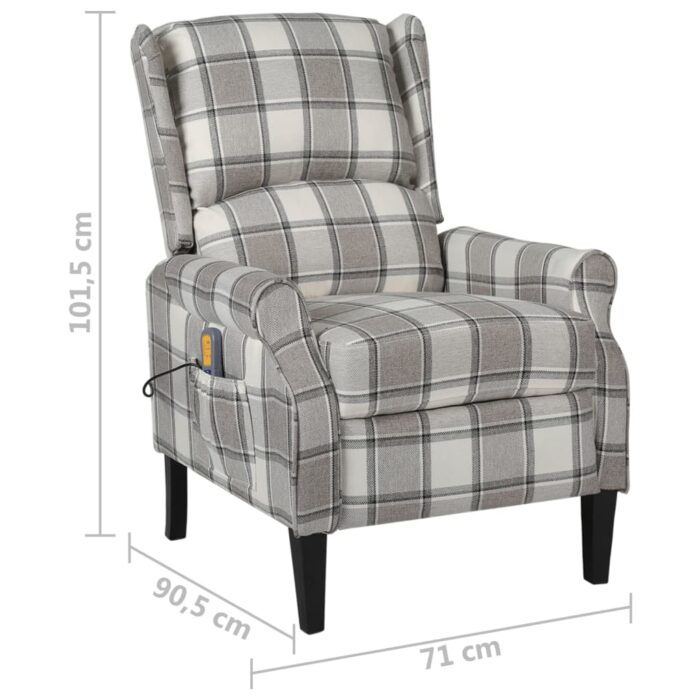 Fauteuil de massage inclinable Gris Tissu – Image 6