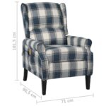 Fauteuil inclinable de massage Bleu Tissu – Image 6