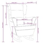 Fauteuil à bascule et pieds en bois massif d'hévéa Bleu Velours – Image 6