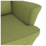 Fauteuil à bascule et pieds en bois d'hévéa Vert clair Velours – Image 5