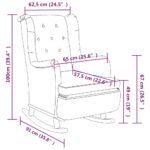 Fauteuil et pieds à bascule en bois d'hévéa solide crème Tissu – Image 6