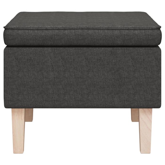 Tabouret avec pieds en bois Gris foncé Tissu – Image 2