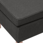 Tabouret avec pieds en bois Gris foncé Tissu – Image 3