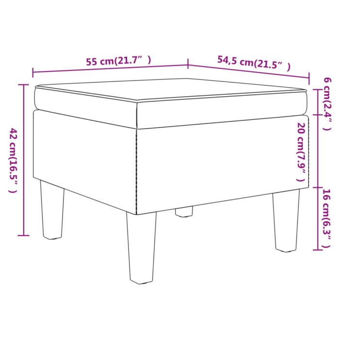 Tabouret avec pieds en bois Vert foncé Tissu – Image 3