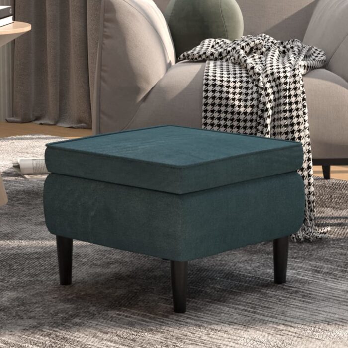 VXL8720286427910_m_en_hd_1.jpg Tabouret avec pieds en bois Bleu Velours – Image 1