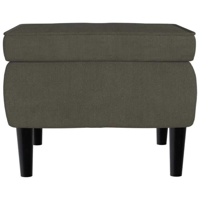 Tabouret avec pieds en bois Gris foncé Velours – Image 2