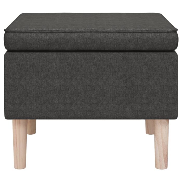 Tabouret avec pieds en bois Gris foncé Tissu – Image 2