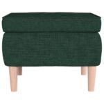 Tabouret avec pieds en bois Vert foncé Tissu – Image 2