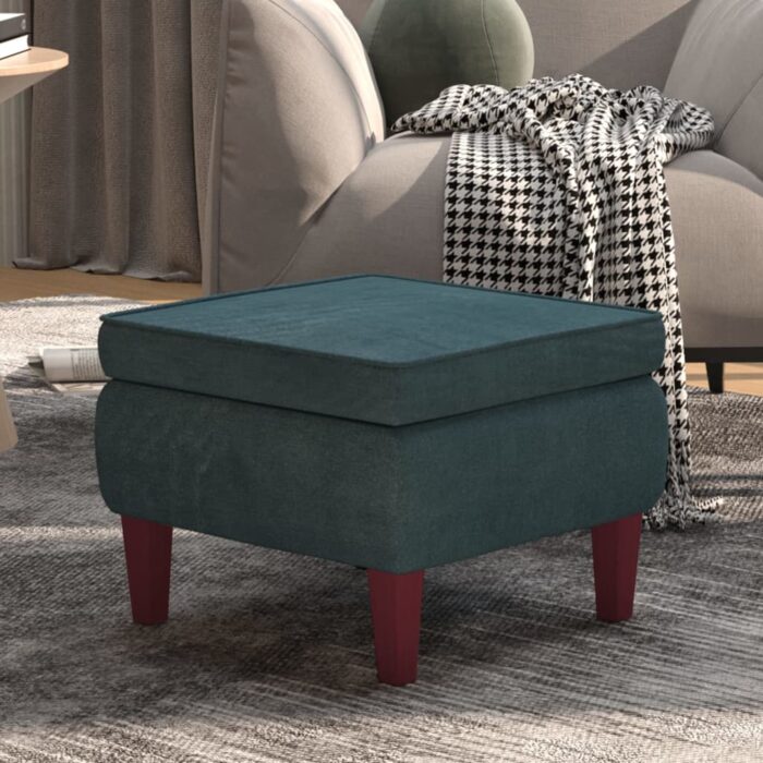 VXL8720286428122_m_en_hd_1.jpg Tabouret avec pieds en bois Bleu Velours – Image 1