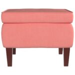 Tabouret avec pieds en bois Rose Velours – Image 2