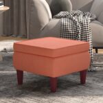 Tabouret avec pieds en bois Rose Velours