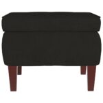 Tabouret avec pieds en bois Noir Velours – Image 2