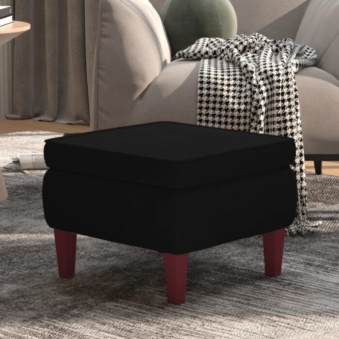 VXL8720286428191_m_en_hd_1.jpg Tabouret avec pieds en bois Noir Velours – Image 1